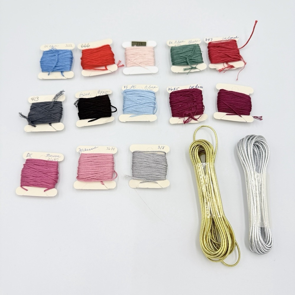 DMC Embroidery Floss Thread Lot 15 Partial Skeins Various Colors Craft